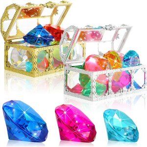 24 Pieces Diving Gem Pool Toys Colorful Summer Swimming Gem Diving Toys